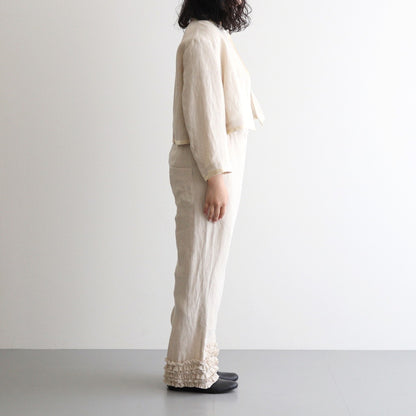 DENSELY LINEN TRIMING BOLERO #Antique White [no.7311]
