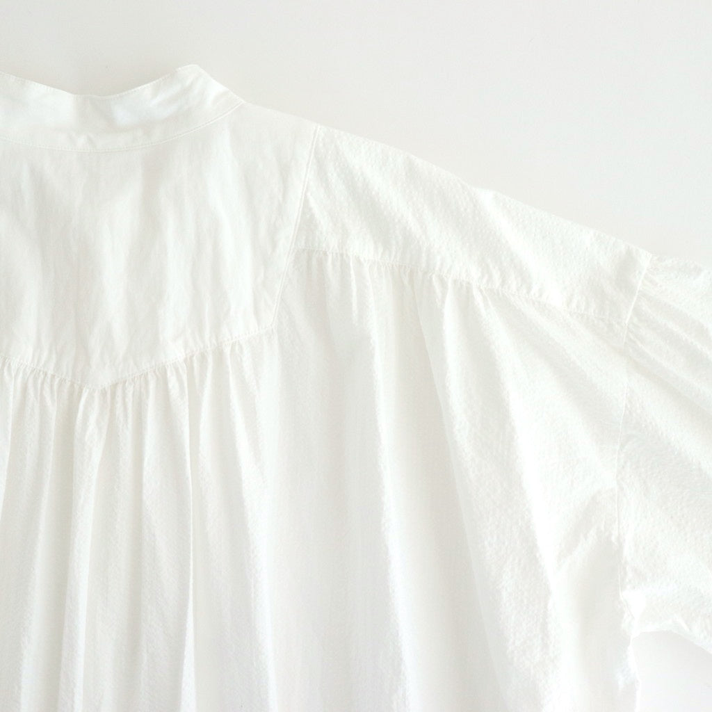 日日夜夜：Embroidery long tunic shirt #off white [13251-05307]
