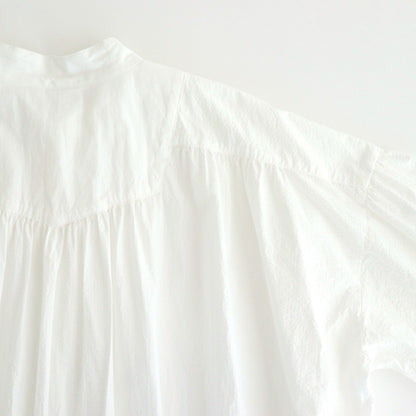 日日夜夜：Embroidery long tunic shirt #off white [13251-05307]