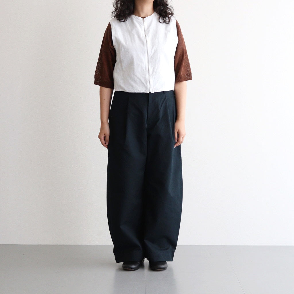 GARMENT DYE LAWN SHIRRING VEST #White [no.7521]