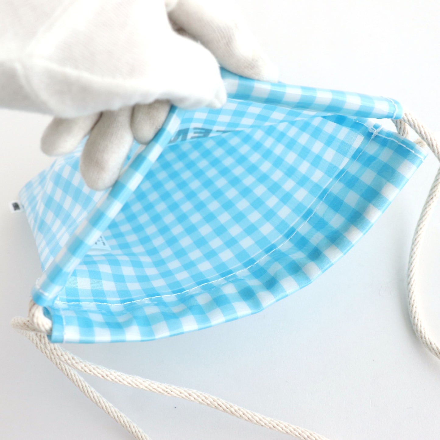 巾着POCHETTE #GINGHAM SAX [TMB-2586H]