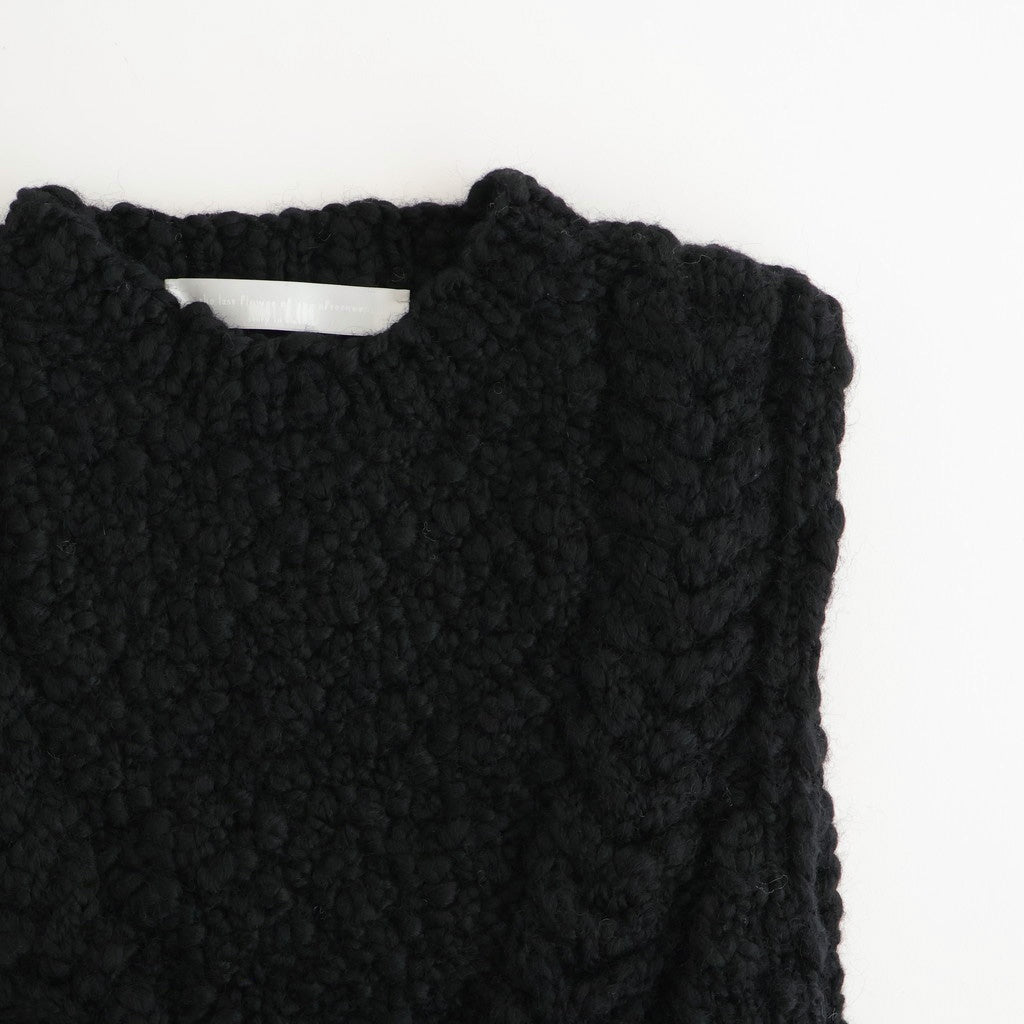 夜を紡ぐ Knitted vest #black [TLF-126-hkn001]