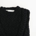 夜を紡ぐ Knitted vest #black [TLF-126-hkn001]