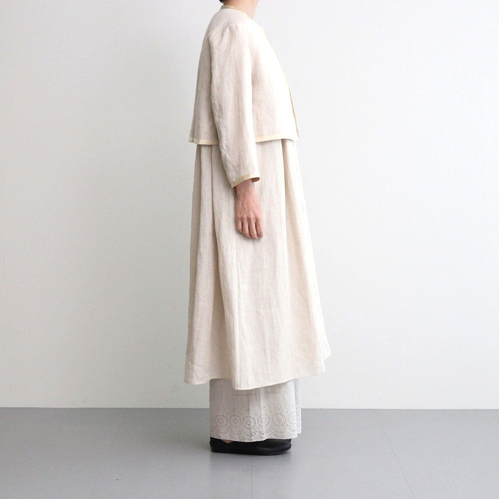 DENSELY LINEN GATHER DRESS #Antique White [no.7310]