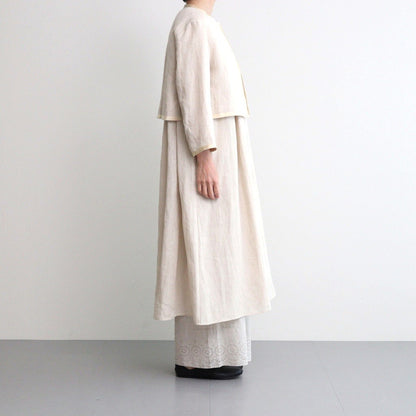 DENSELY LINEN GATHER DRESS #Antique White [no.7310]