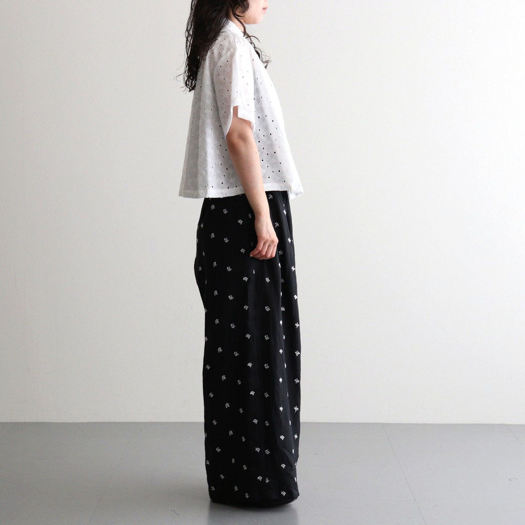 ⼼の花苑 Open-collar cropped overshirt #white [TLF-226-SH007-ec]