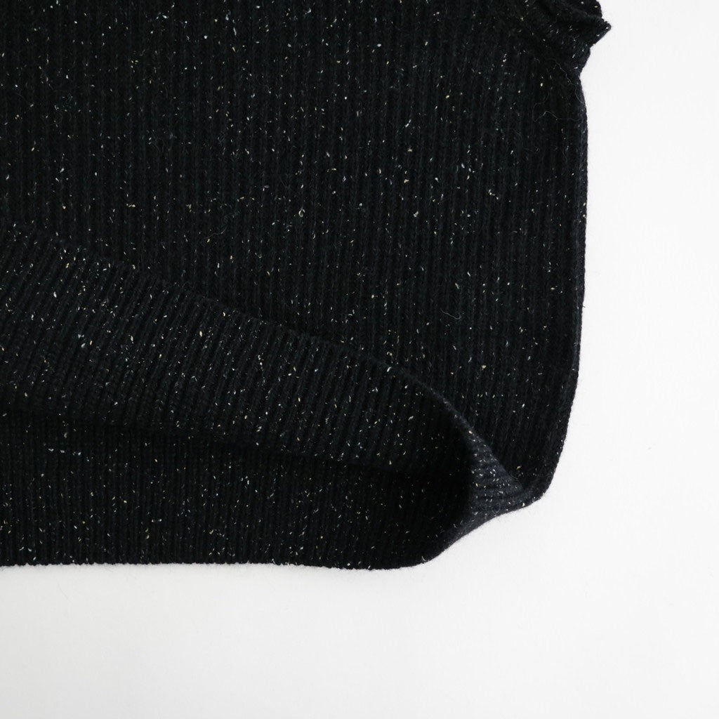 woolen cotton & silk nep wool tweed-knit vest #black tweed [WXFL-UW125]
