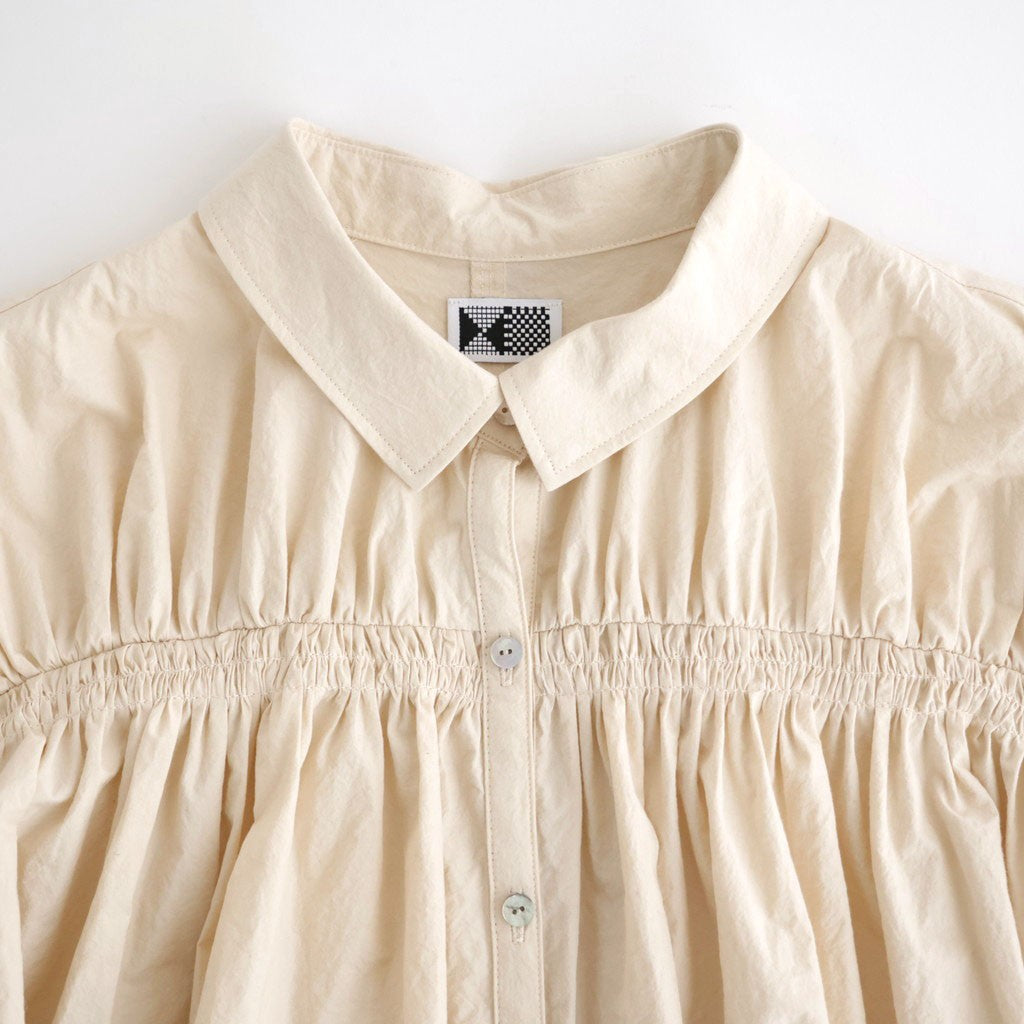 shirring blouse #paper LIGHT BG [KJ602AW44]