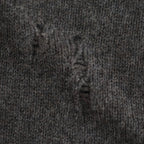 royal baby alpaca damage pattern-knit P/O #melange dark brown [WXFL-UW130]