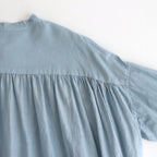 G.D COTTON SILK STAND COLLAR LONG SHIRT #Sax [no.7366]
