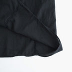 80s ORGANIC MICRO CHECK OVERDYE CREW-NECK BUTTON SHIRT MAXI DRESS WITH MINI PINTUCK #9912 BLACK (J.BLACK) [NMDS26234D]