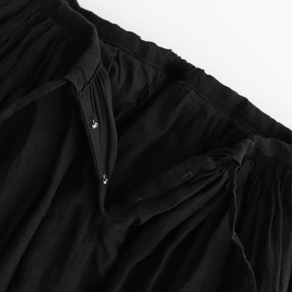 LINEN HEMP GATHER SKIRT #Black [no.7424]