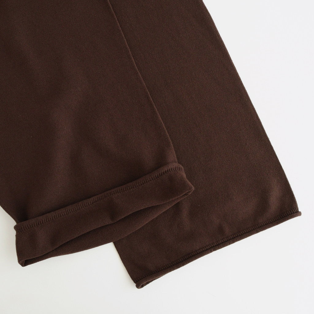 brushed silk cotton wide straight pants #dark brown [WVFL-UW103]