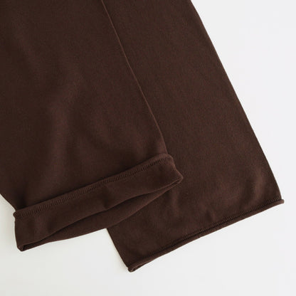 brushed silk cotton wide straight pants #dark brown [WVFL-UW103]