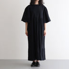 cotton linen powder dress #black [1559-007]