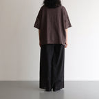 VOILE TULLE LACE S/SL SMOCK WITH COTTON VOILE #9700 CHARCOAL [NSL25051]