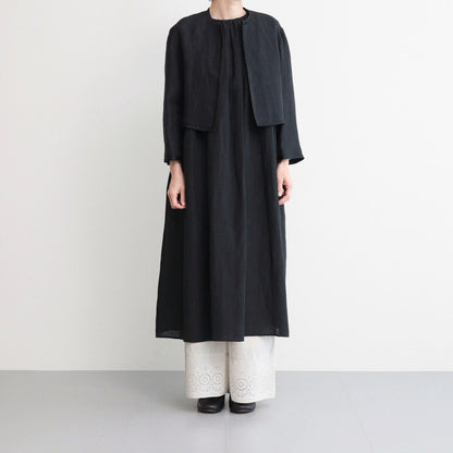 DENSELY LINEN TRIMING BOLERO #Black [no.7311]