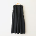 DENSELY LINEN GATHER DRESS #Black [no.7310]