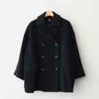 RECYCLE BOA WOOL DOUBLE OVER COAT #9900 BLACK [JNMDS2451]