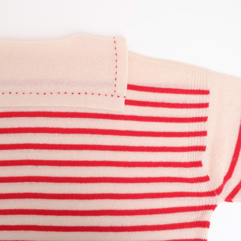 Basque pullover (sailor neck) #ivory×red [mdm02-05]