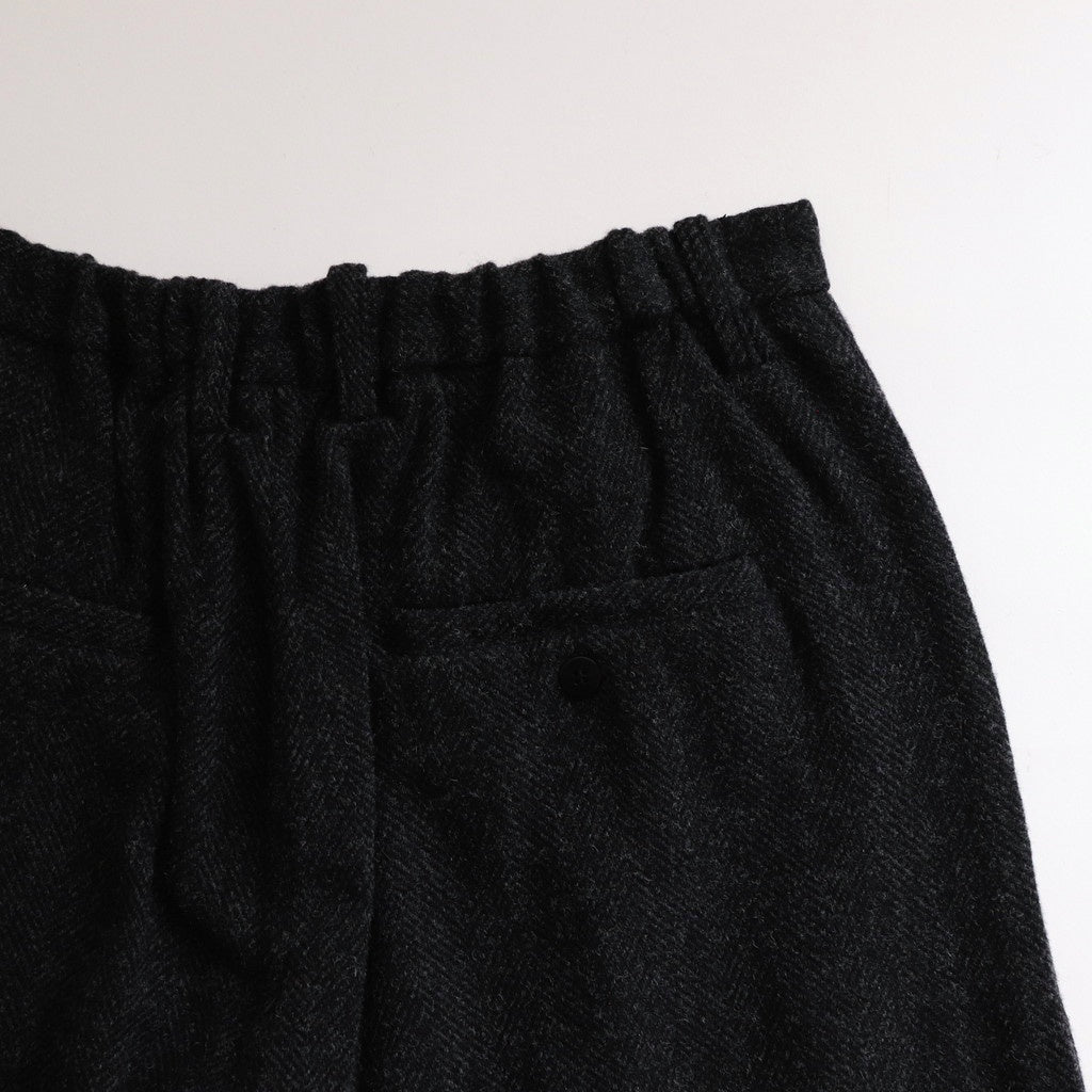 Bishu original wool herringbone tuck pants #black herringbone [TS243PT099]