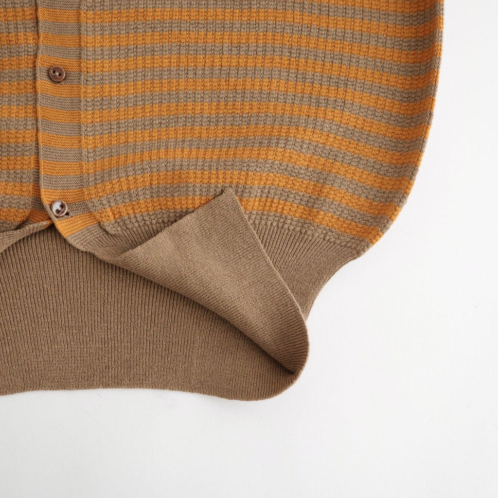 Stripe Cardigan #Beige x Orange [Oni067]