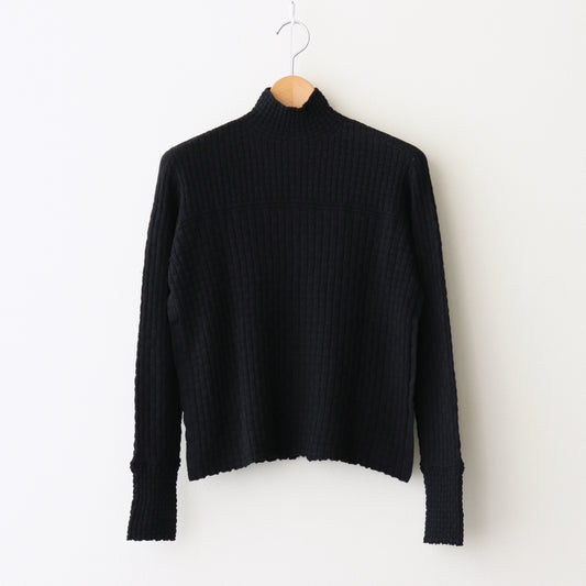 Cotton-boucle Basket Top #Black [oni050]