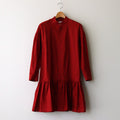 静寂の欠片 Gathered peplum blouse #Agate red [TLF-125-sh001-la]