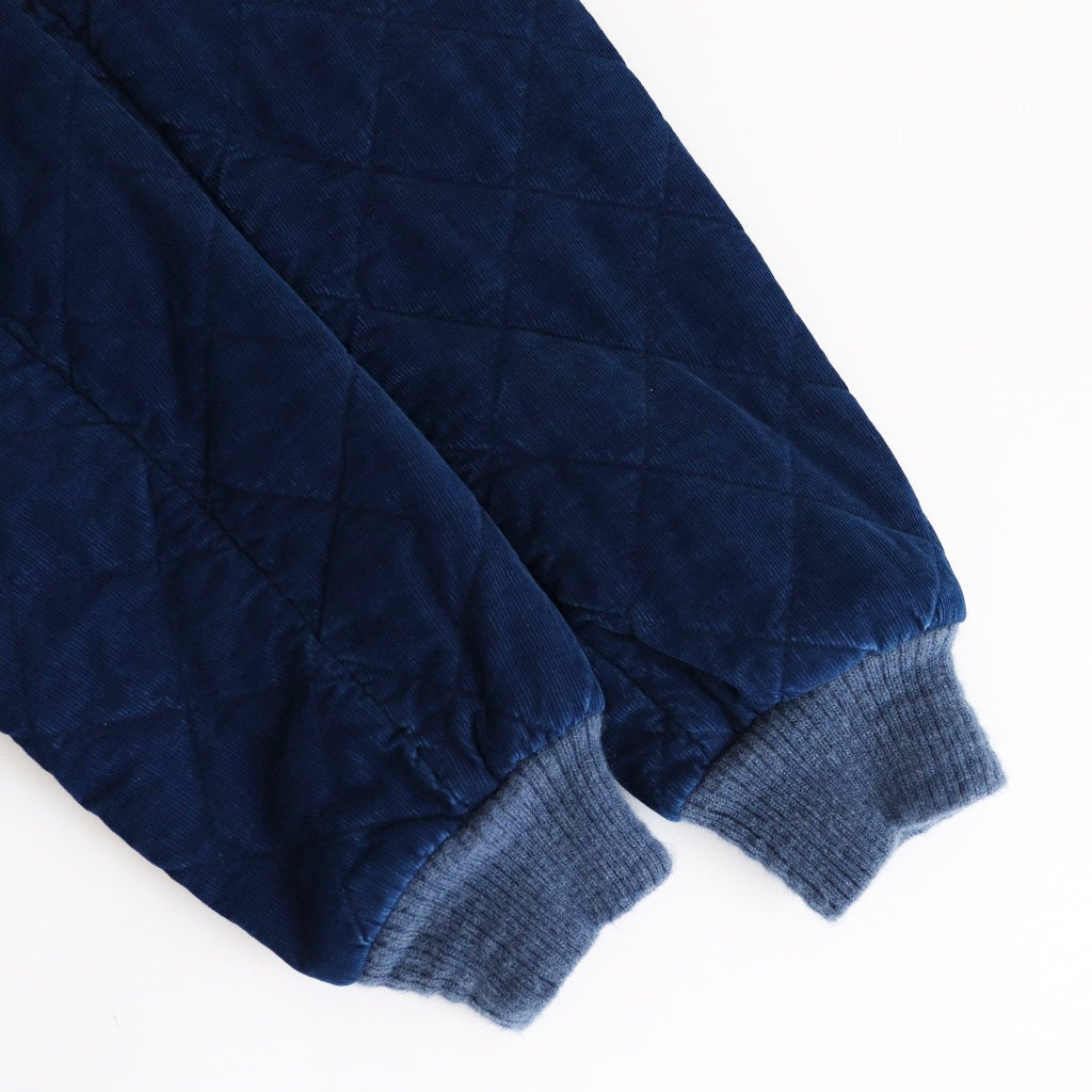 INDIGO LIGHT CORDUROY QUILTING HALF COAT #Indigo [no.7038]