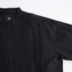 60s ORGANIC CAMBRIC WITH EMB BANDED COLLAR PINTUCK & EMB SHIRT #9900 BLACK [NMDS26521]