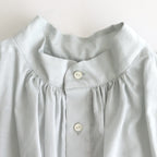 静寂の欠片 half sleeve back open blouse #Blue gray [TLF-225-sh008-la]