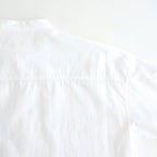 60s ORGANIC CAMBRIC WITH EMB BANDED COLLAR EMB SHIRT #9000 WHITE [NMDS26221]