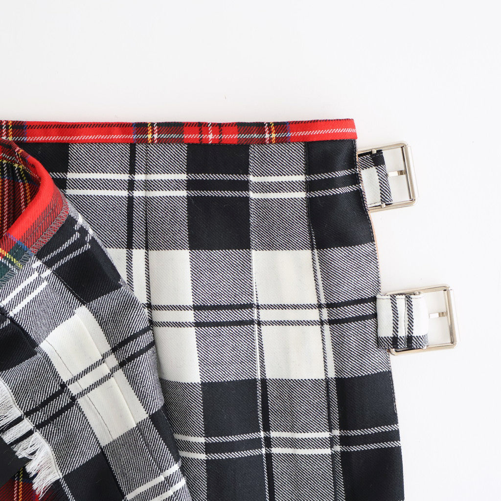 O'NEIL OF DUBLIN × UNFIL 】worsted wool asymmetry kilt skirt