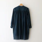 G.D COTTON SILK STAND COLLAR LONG SHIRT #Navy [no.7366]