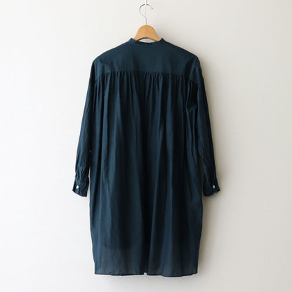 G.D COTTON SILK STAND COLLAR LONG SHIRT #Navy [no.7366]