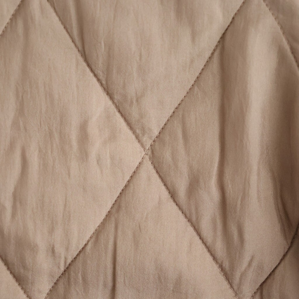 BANGALORE SILK PLAIN PADDED NO COLLAR DOUBLE COAT #8400 DK BEIGE [NMDS26552]