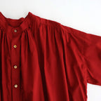 静寂の欠片 Back open garher dress #Agate red [TLF-126-op001-la]