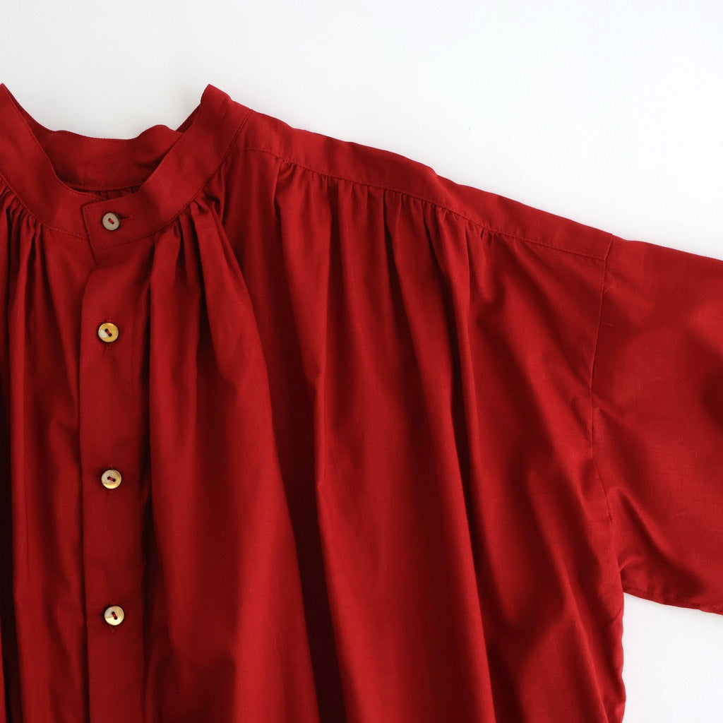 静寂の欠片 Back open garher dress #Agate red [TLF-126-op001-la]