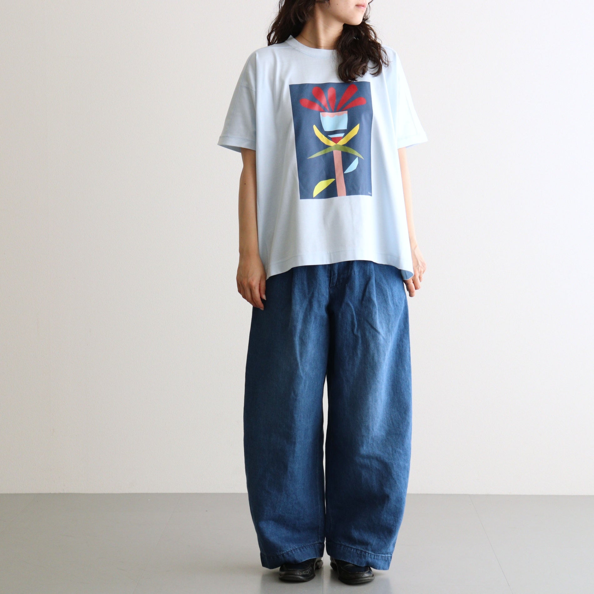 HW wide trousers #Indigo [261506]