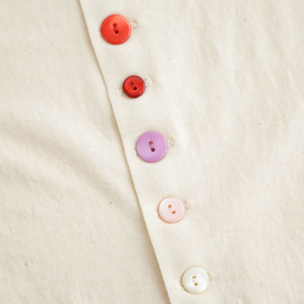DROP CANDY BUTTON LONG SLEEVE T #Natural [no.8193]