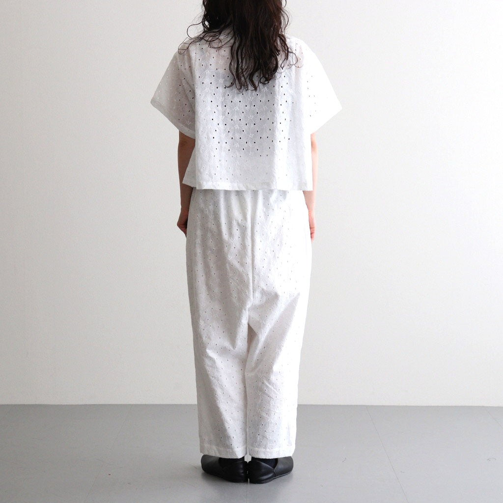 ⼼の花苑 Relaxed-fit trousers #white [TLF-226-PT007-ec]