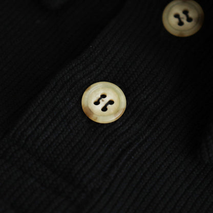 Corduroy like pullover polo #Black [1477-001]