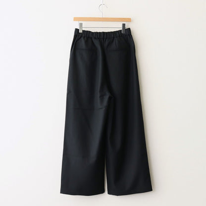 WORSTED SERGE 2TUCK WIDE EASY PANTS #9900 BLACK [GNMDS2502WS]