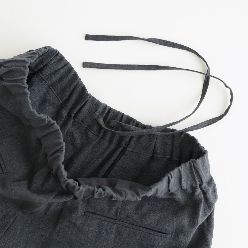 40s FRENCH LINEN DYED CANVAS 2TUCK WIDE EASY PANTS #9800 CHARCOAL [GNMDS2502FL]