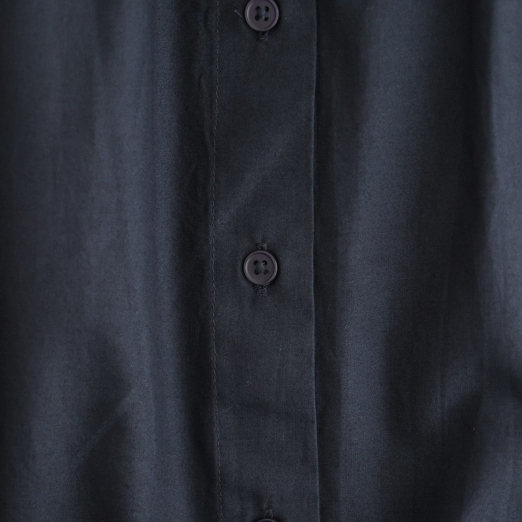 40s COTTON POPLIN PLAIN REGULAR COLLAR SHIRT WITH GATHER #3900 NAVY [NSL26522]