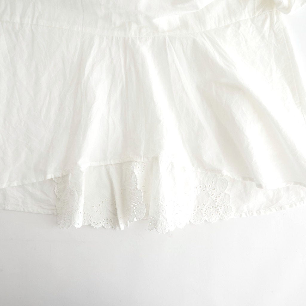 乾いた庭：ヘムレースオーバーシャツ #white [13261-05207]