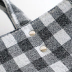 PAPER TOTE SMALL NEEDLE PUNCH #GINGHAM BLACK [TMB-2286H]