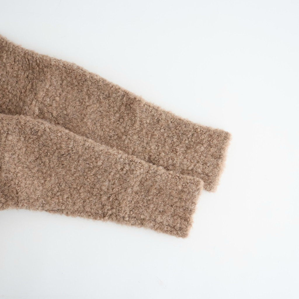 3GG BOUCLE CREW NECK PULLOVER WITH POCKET #8380 BEIGE [CNMDS2562A]