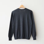 14GG PLAIN STITCH COTTON/NYLON/SILK V-NECK CARDIGAN #9800 CHARCOAL [NNSL26503]