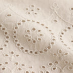 80s VOILE PLAIN WITH CUT WORK LACE EASY PANTS #8200 LT.BEIGE [INSL23224]